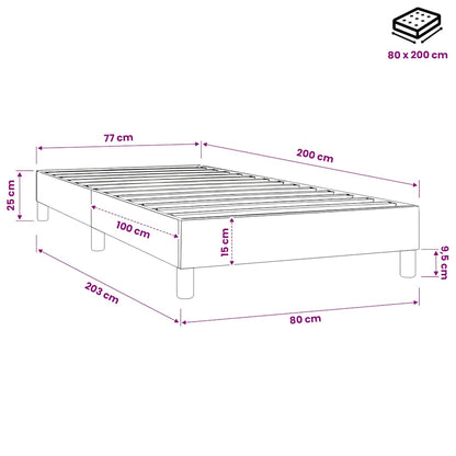 Boxspringbettgestell Taupe 80x200 cm Stoff