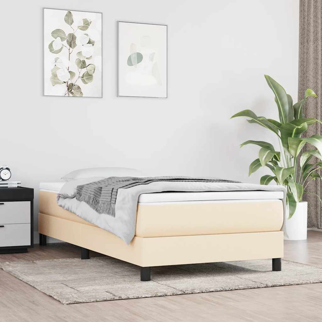 Boxspringbettgestell Creme 80x200 cm Stoff