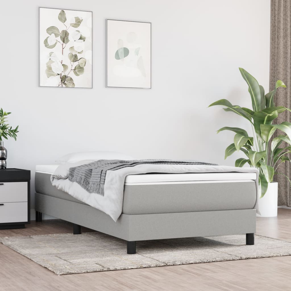 Boxspringbettgestell Hellgrau 90x190 cm Stoff