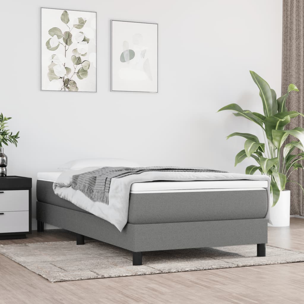 Boxspringbettgestell Dunkelgrau 90x200 cm Stoff