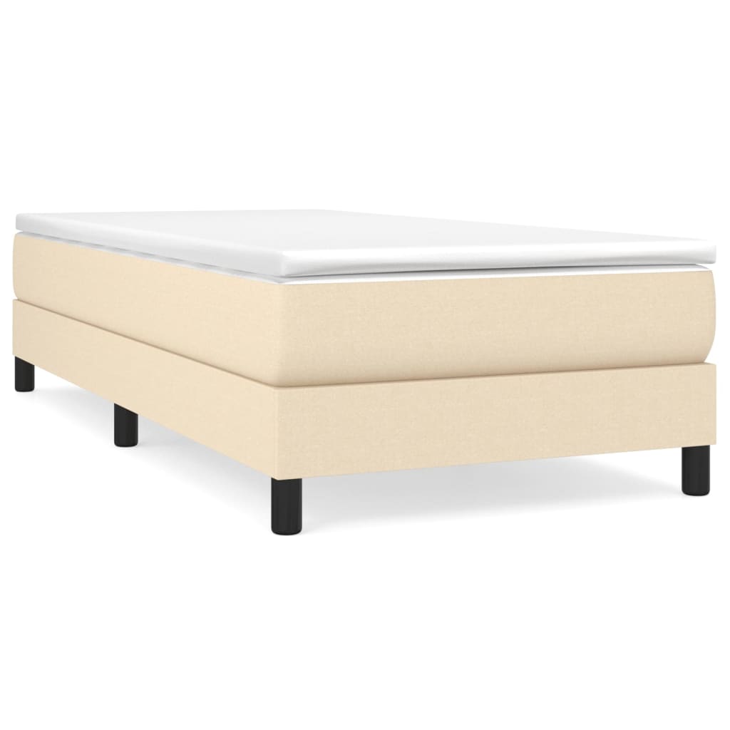 Boxspringbettgestell Creme 90x200 cm Stoff