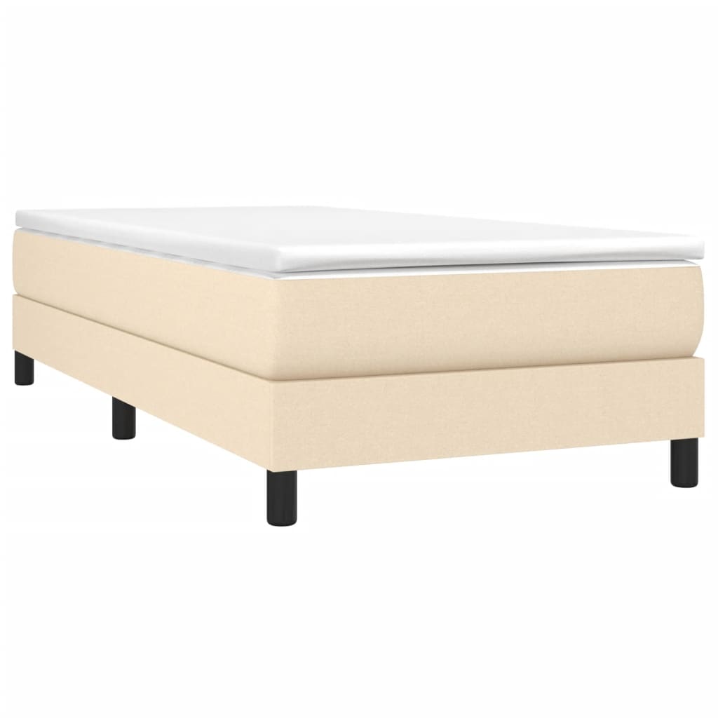 Boxspringbettgestell Creme 90x200 cm Stoff