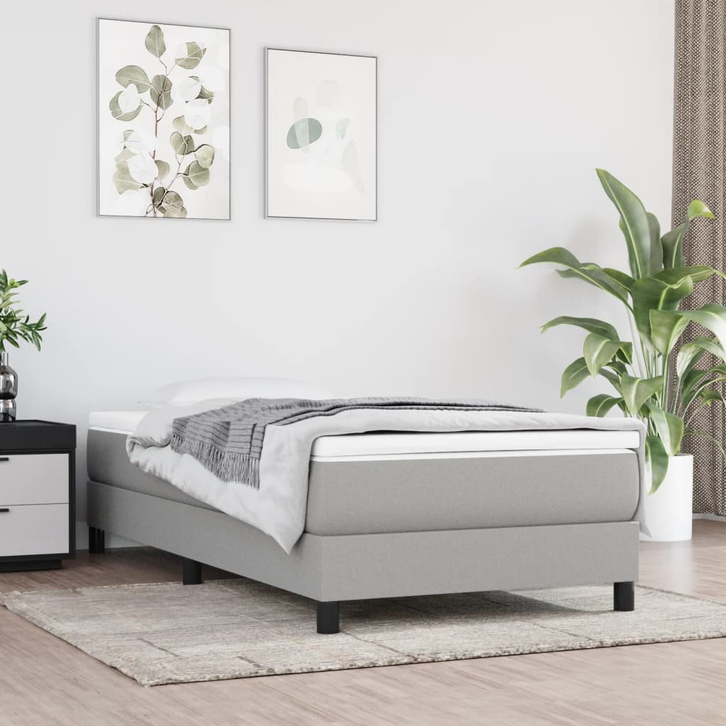 Boxspringbettgestell Hellgrau 100x200 cm Stoff