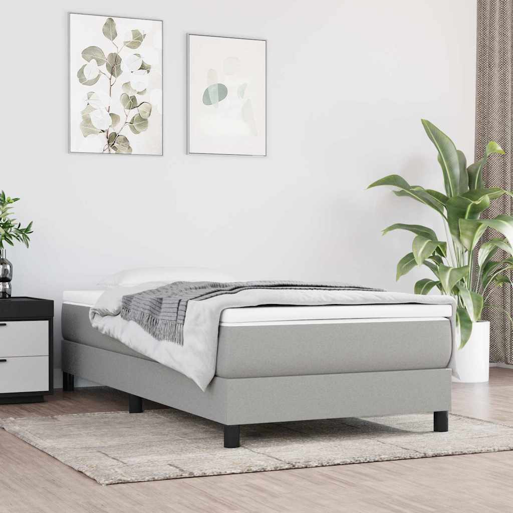 Boxspringbettgestell Hellgrau 100x200 cm Stoff