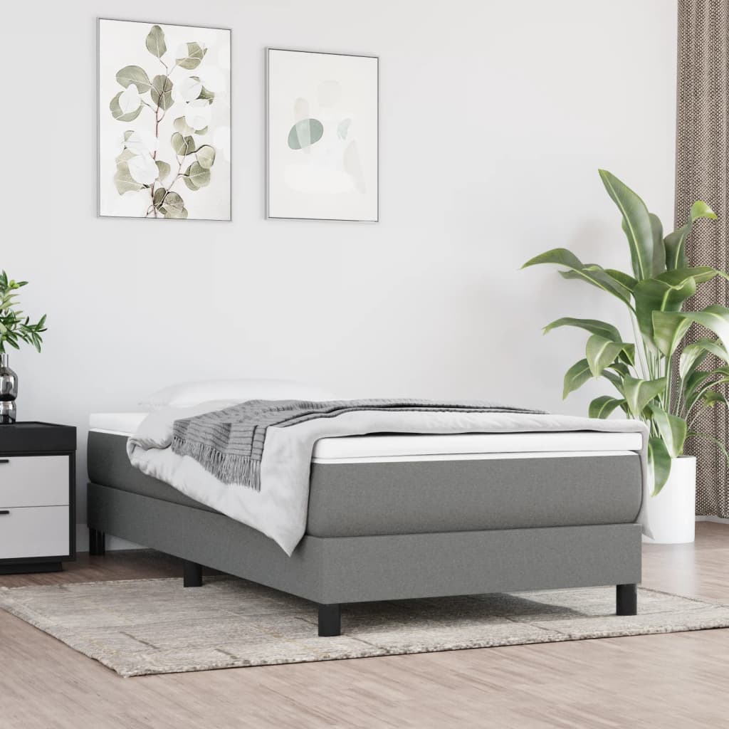 Boxspringbettgestell Dunkelgrau 100x200 cm Stoff