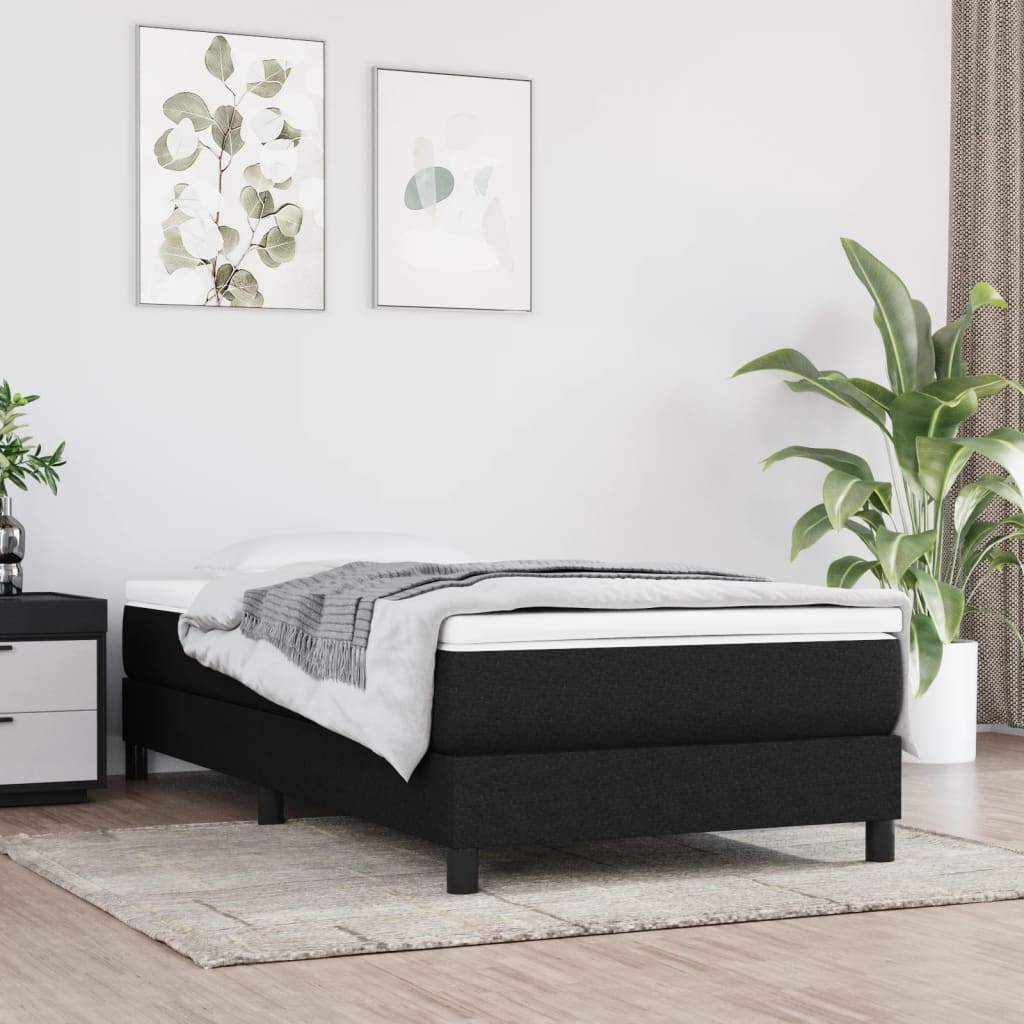 Boxspringbettgestell Schwarz 100x200 cm Stoff