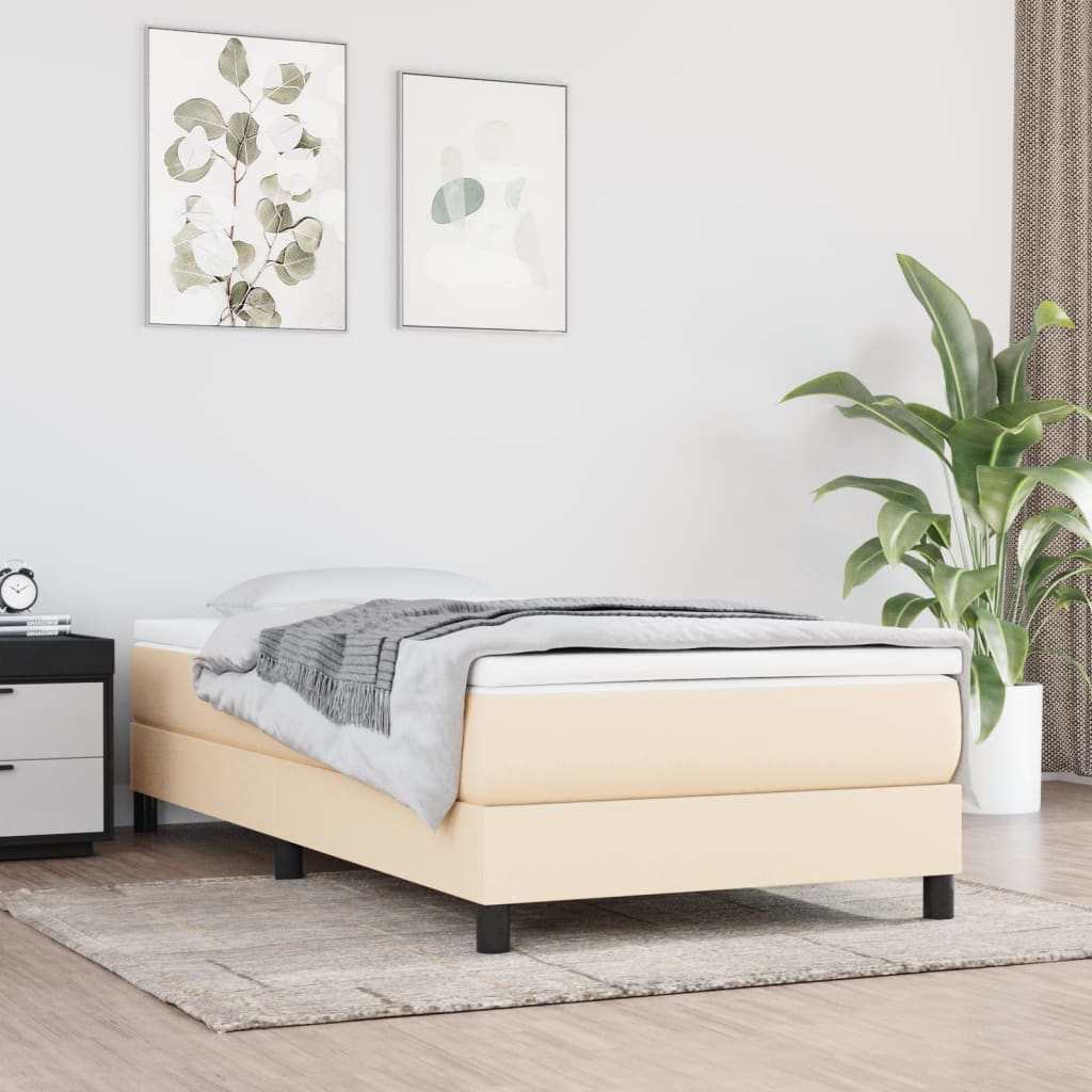 Boxspringbettgestell Creme 100x200 cm Stoff