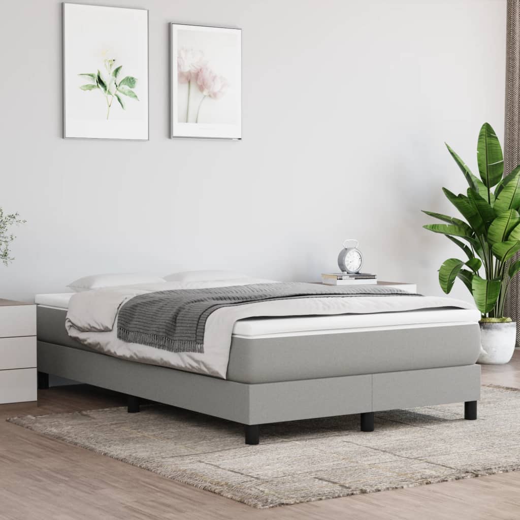 Boxspringbettgestell Hellgrau 120x200 cm Stoff