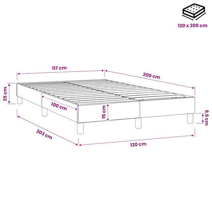 Boxspringbettgestell Taupe 120x200 cm Stoff