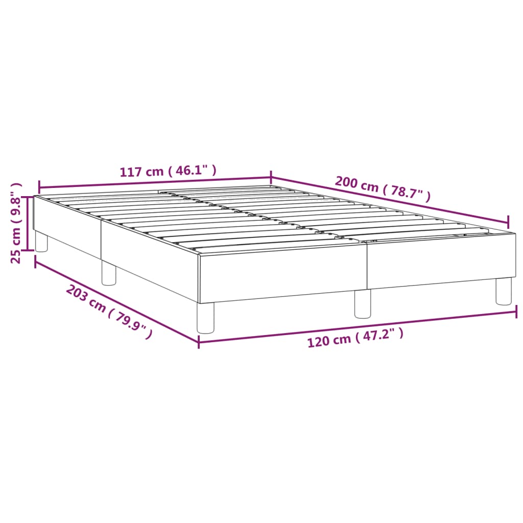 Boxspringbettgestell Creme 120x200 cm Stoff