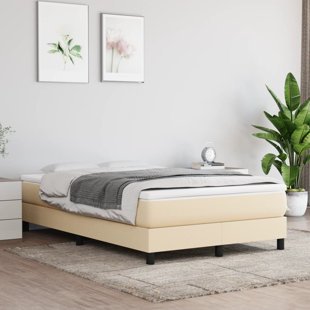 Boxspringbettgestell Creme 120x200 cm Stoff