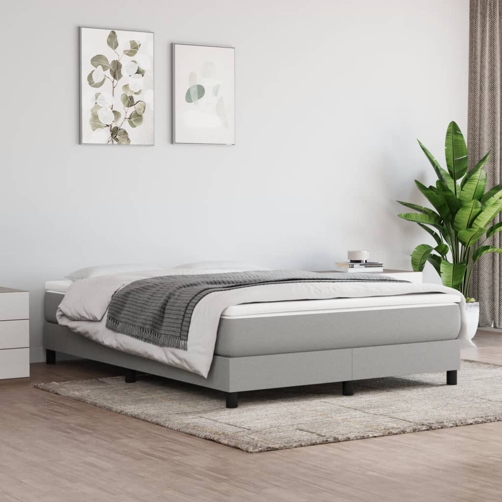 Boxspringbettgestell Hellgrau 140x190 cm Stoff