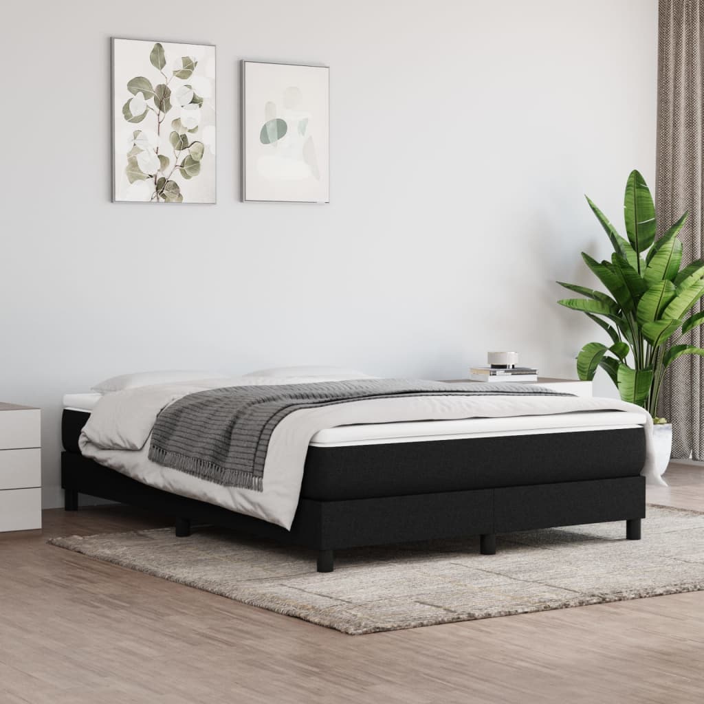 Boxspringbettgestell Schwarz 140x190 cm Stoff