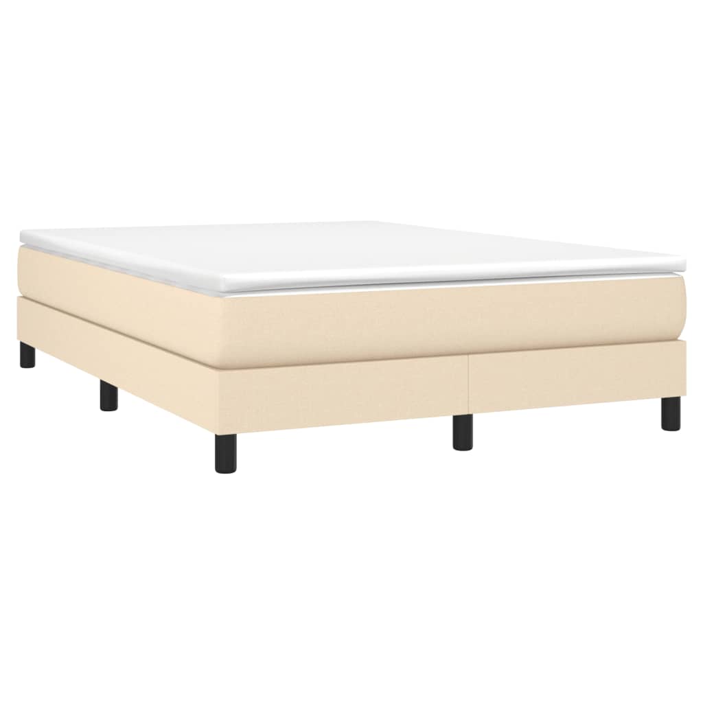 Boxspringbettgestell Creme 140x190 cm Stoff