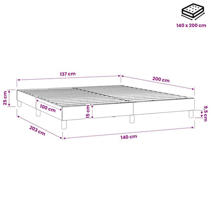 Boxspringbettgestell Schwarz 140x200 cm Stoff