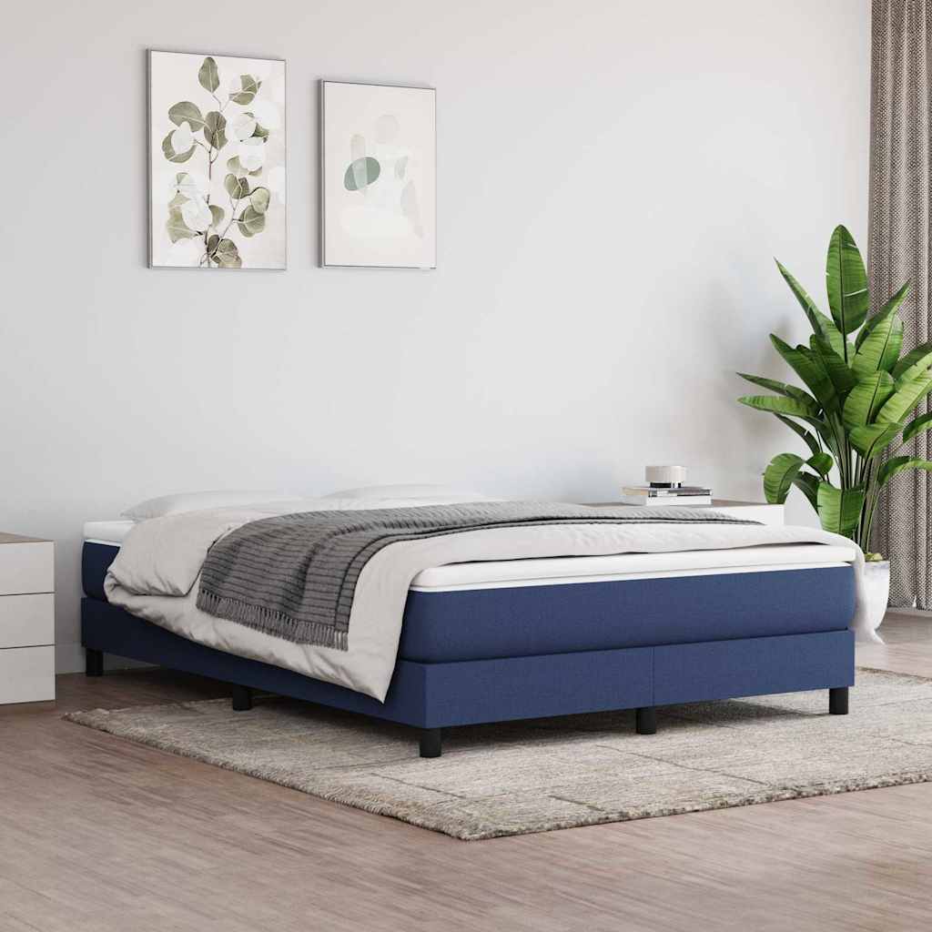 Boxspringbettgestell Blau 140x200 cm Stoff