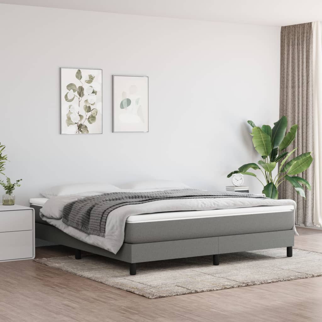Boxspringbettgestell Dunkelgrau 160x200 cm Stoff