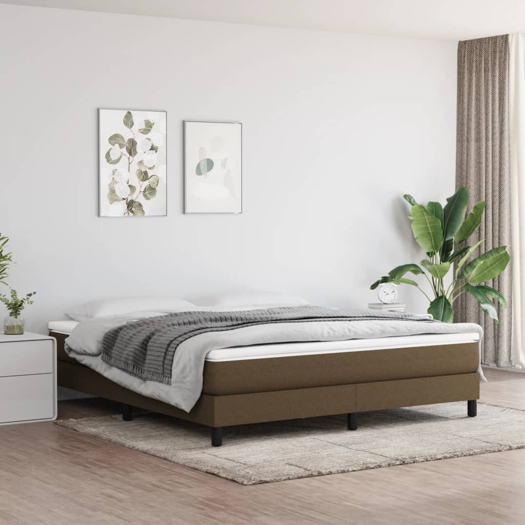 Boxspringbettgestell Dunkelbraun 160x200 cm Stoff