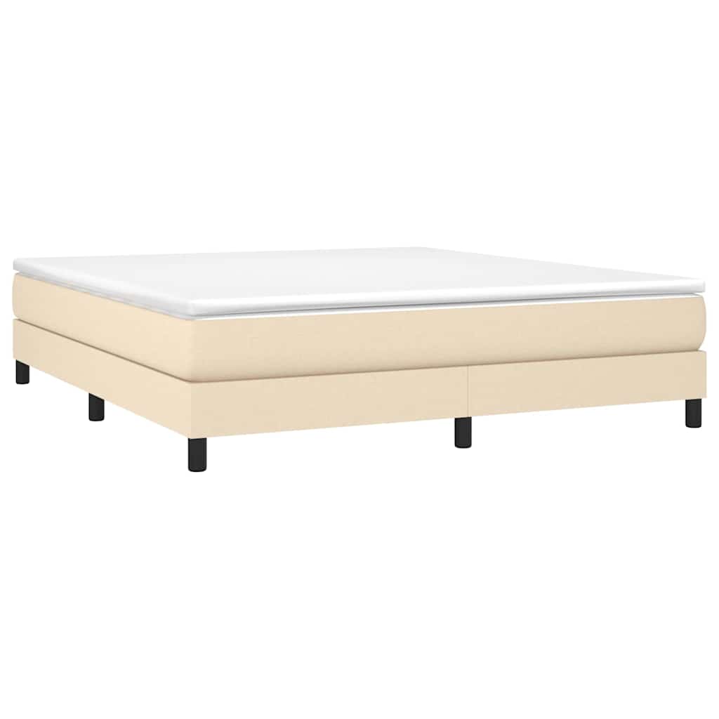Boxspringbettgestell Creme 160x200 cm Stoff