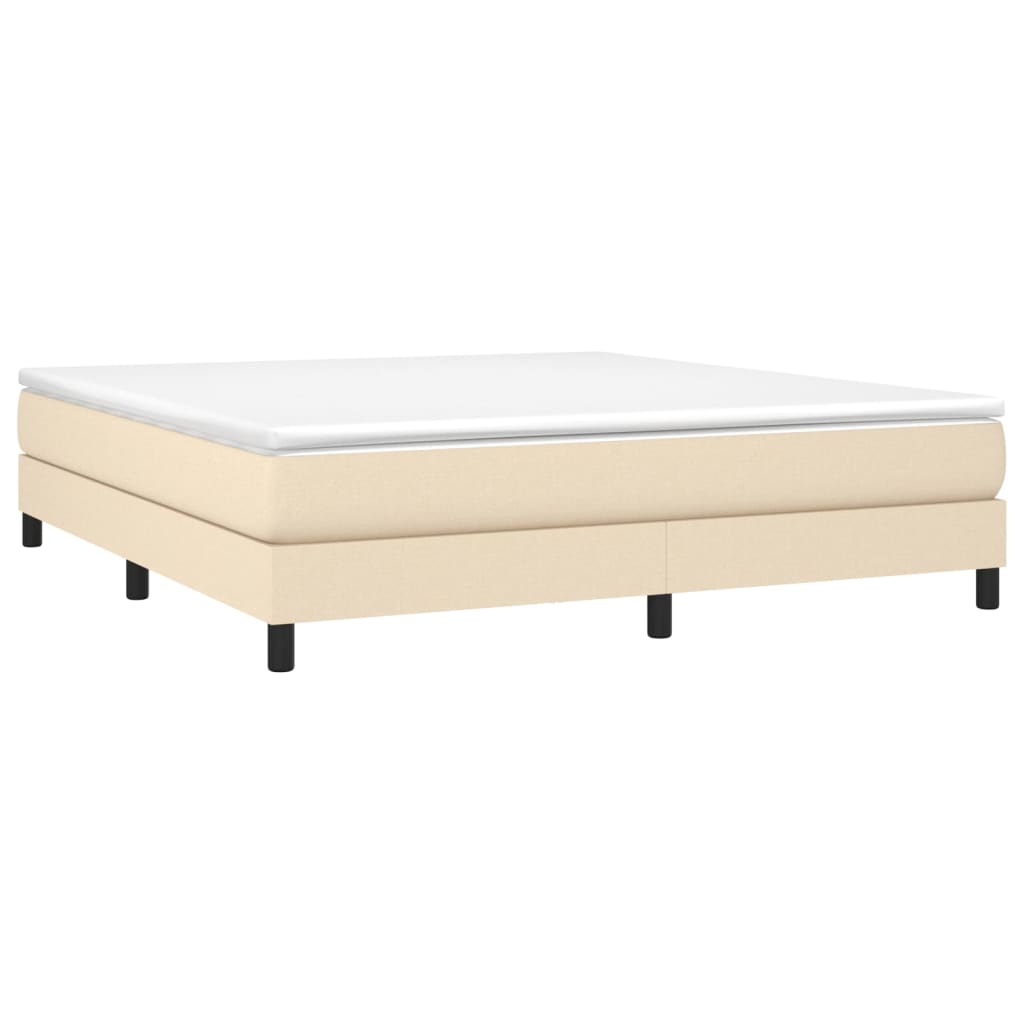 Boxspringbettgestell Creme 160x200 cm Stoff