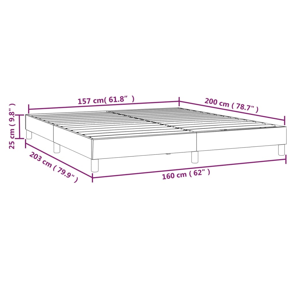 Boxspringbettgestell Blau 160x200 cm Stoff