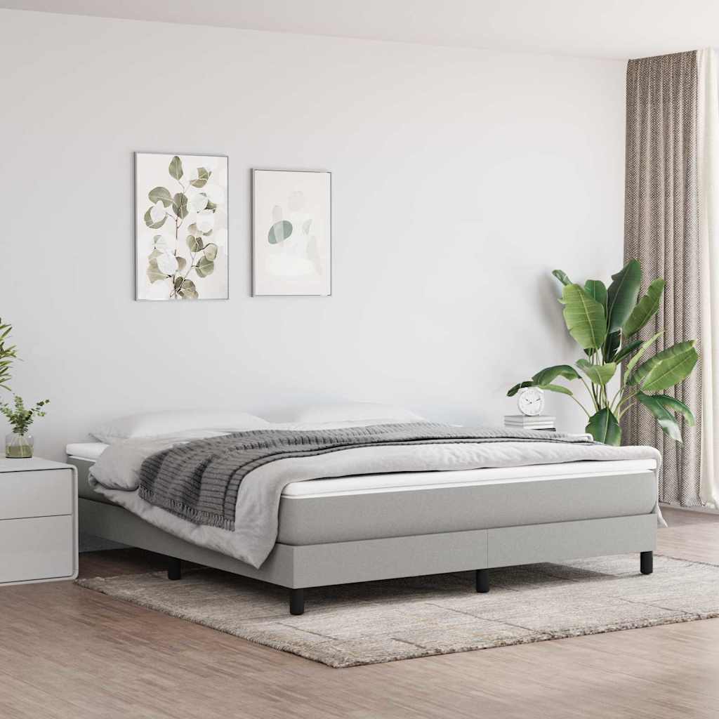 Boxspringbettgestell Hellgrau 180x200 cm Stoff