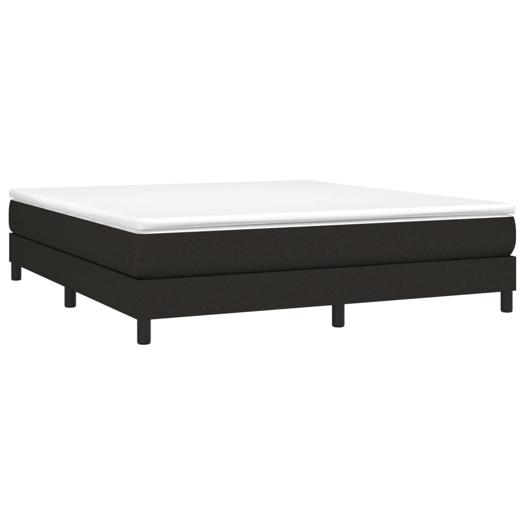 Cadre de lit sans matelas tissu noir 180x200 cm