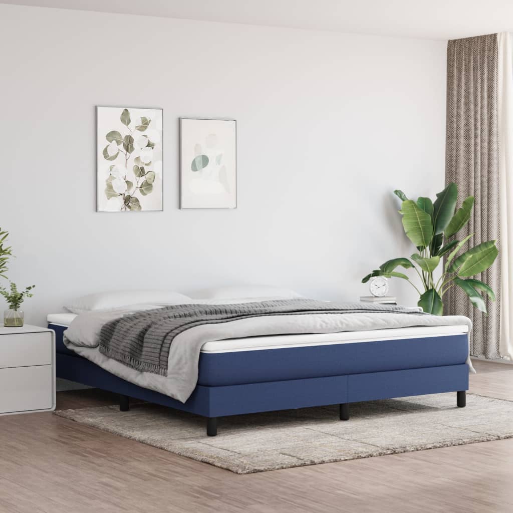 Boxspringbettgestell Blau 180x200 cm Stoff