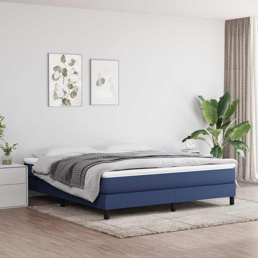 Boxspringbettgestell Blau 180x200 cm Stoff
