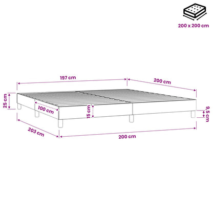 Boxspringbettgestell Hellgrau 200x200 cm Stoff