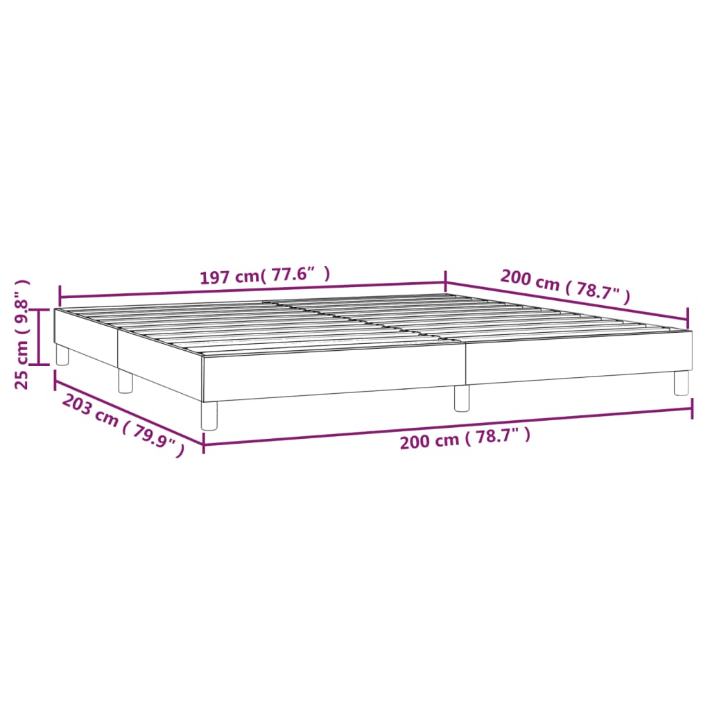 Boxspringbettgestell Dunkelgrau 200x200 cm Stoff