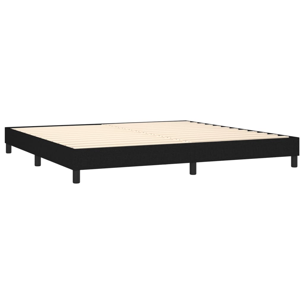 Cadre de lit sans matelas tissu noir 200x200 cm