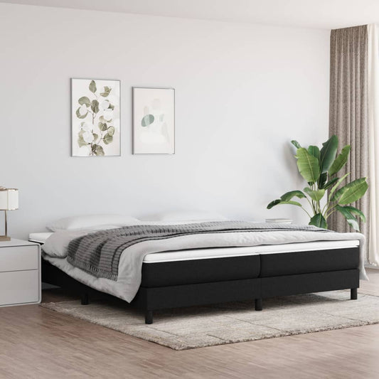 Cadre de lit sans matelas tissu noir 200x200 cm