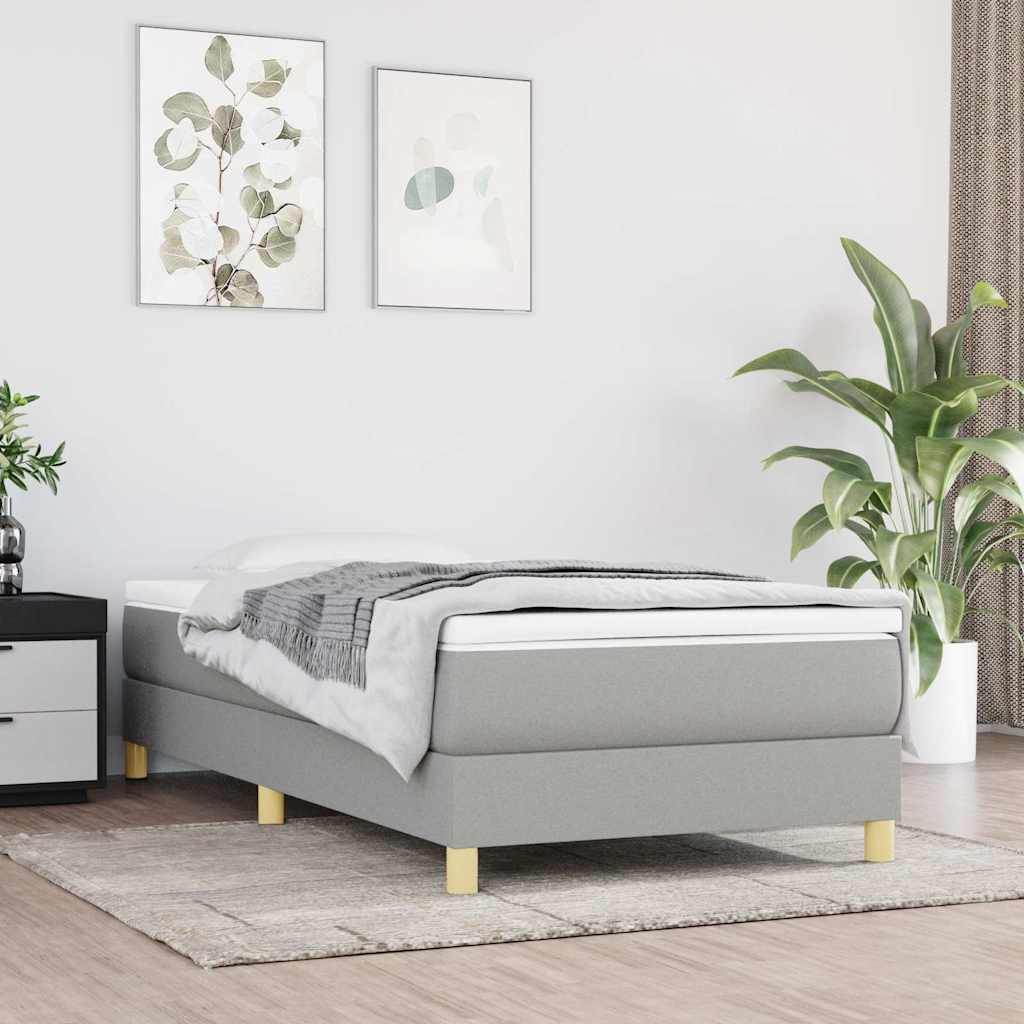 Boxspringbettgestell Hellgrau 80x200 cm Stoff