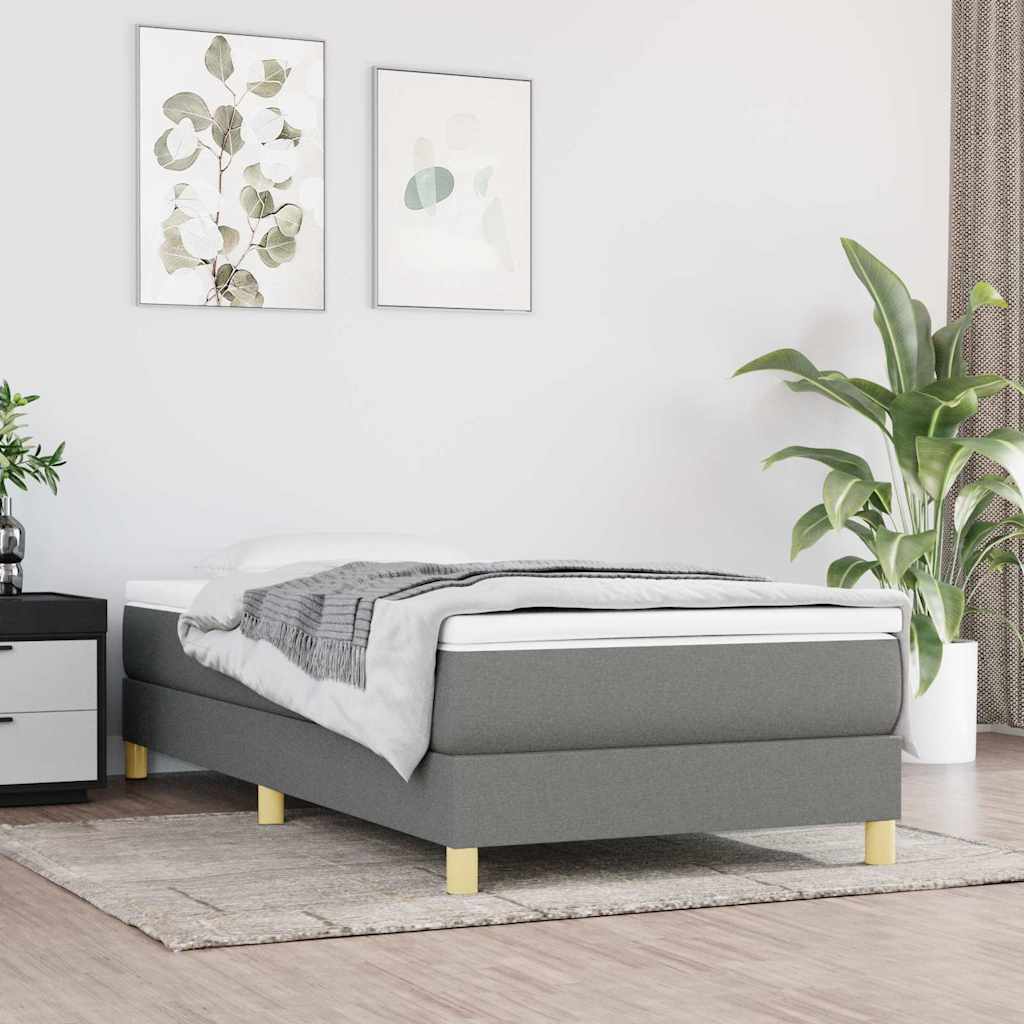 Boxspringbettgestell Dunkelgrau 90x190 cm Stoff