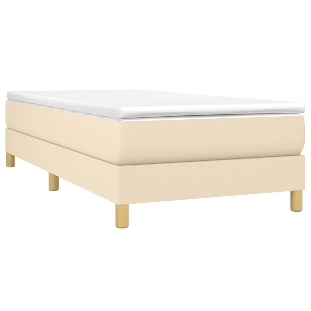 Boxspringbettgestell Creme 90x190 cm Stoff