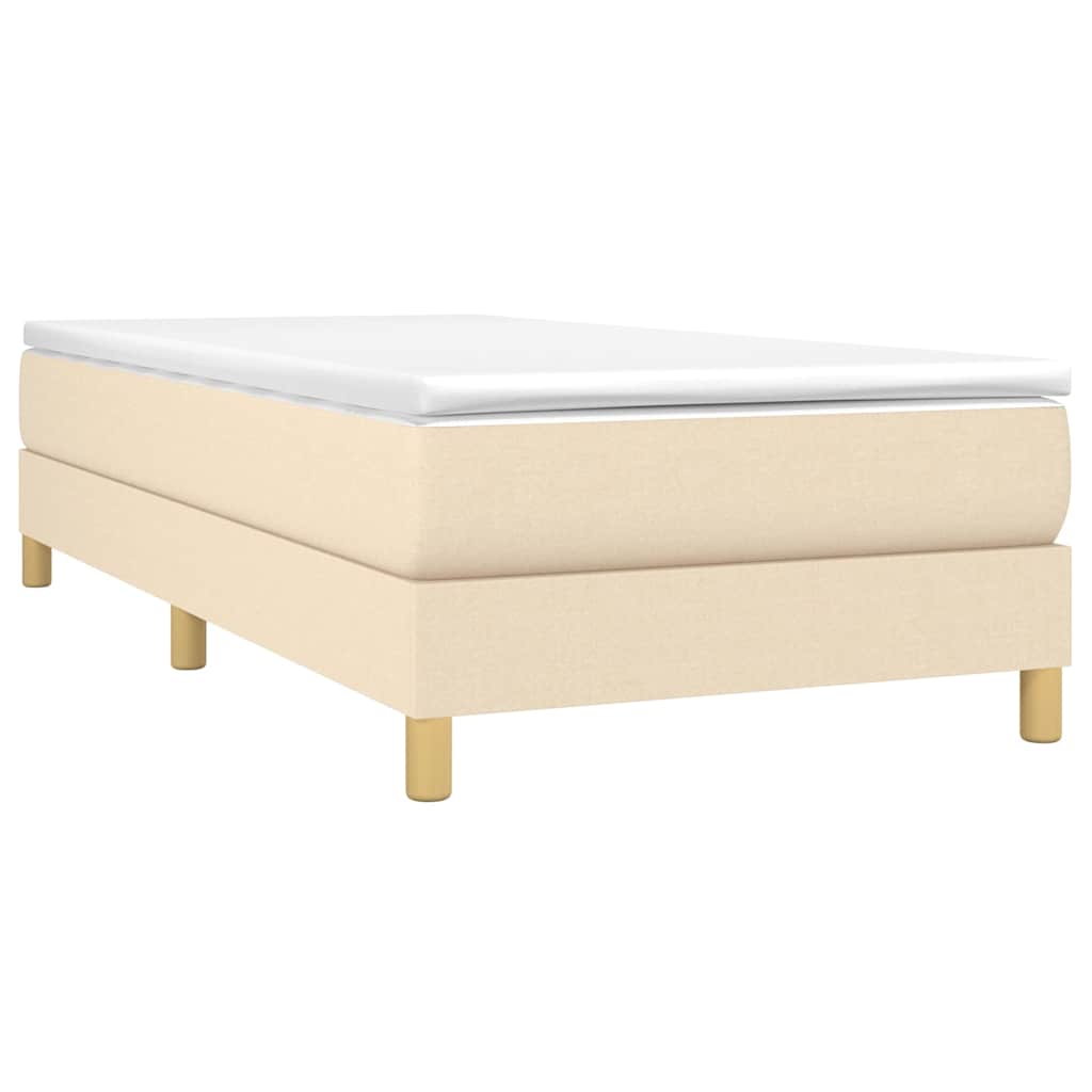 Boxspringbettgestell Creme 90x190 cm Stoff