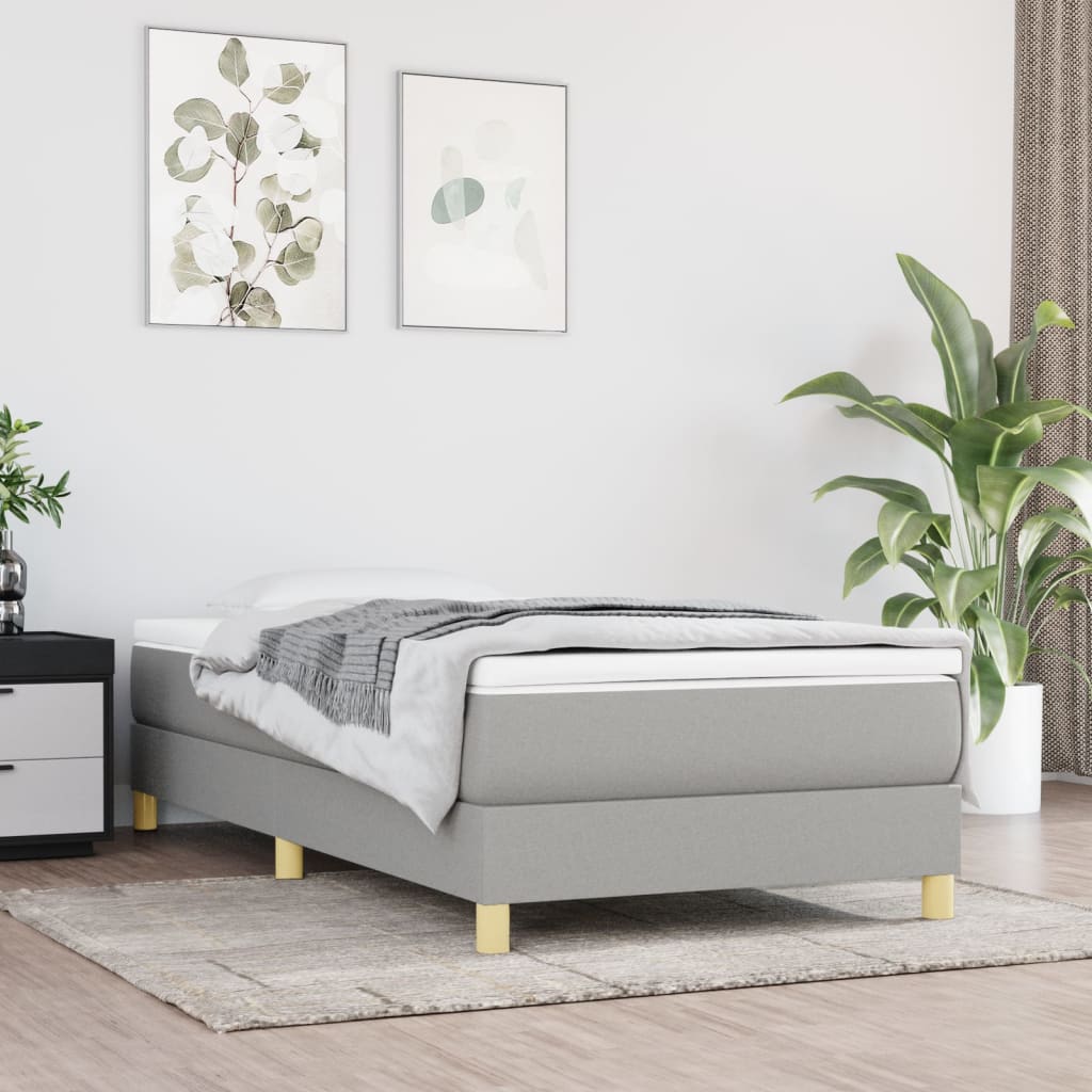 Boxspringbettgestell Hellgrau 90x200 cm Stoff