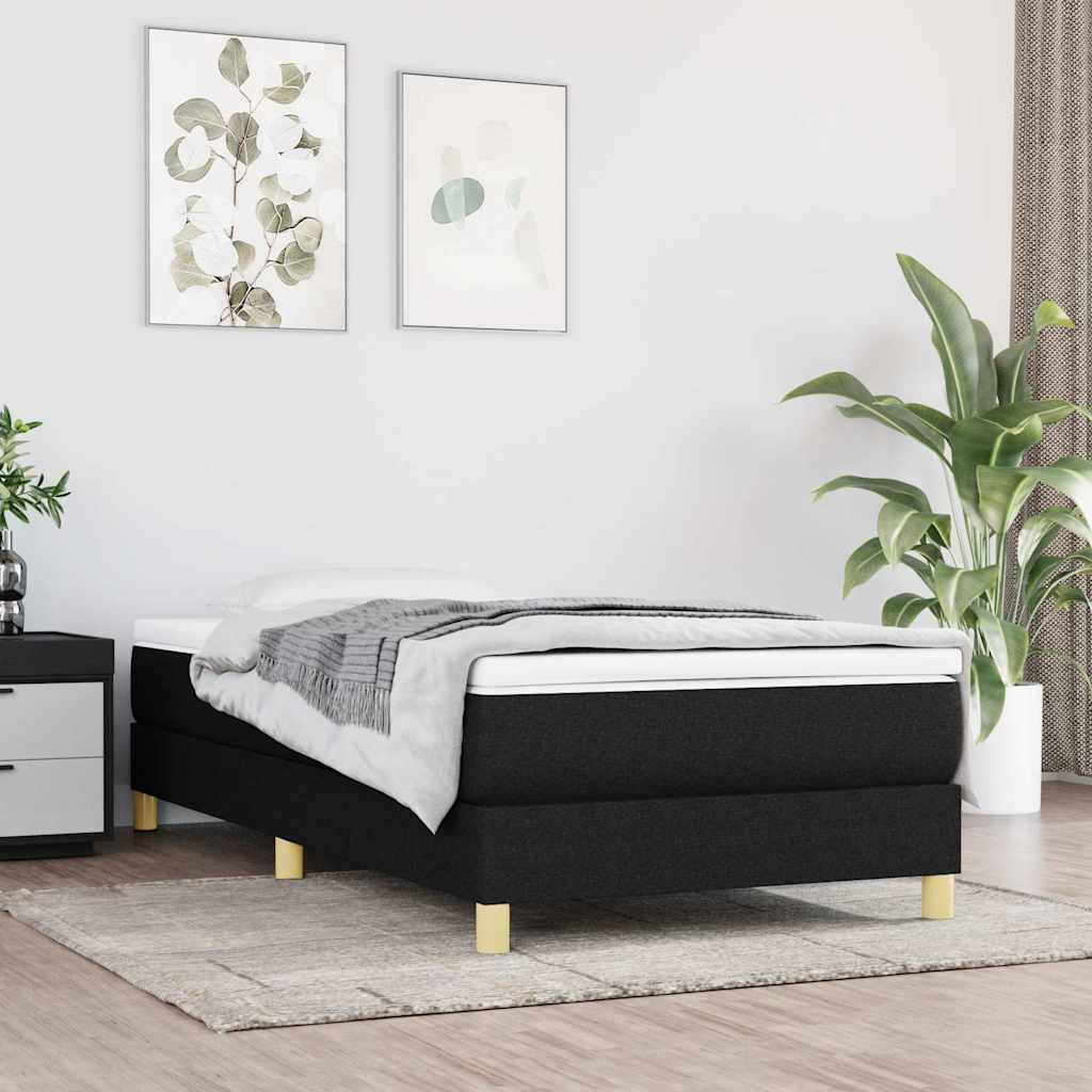 Boxspringbettgestell Schwarz 90x200 cm Stoff