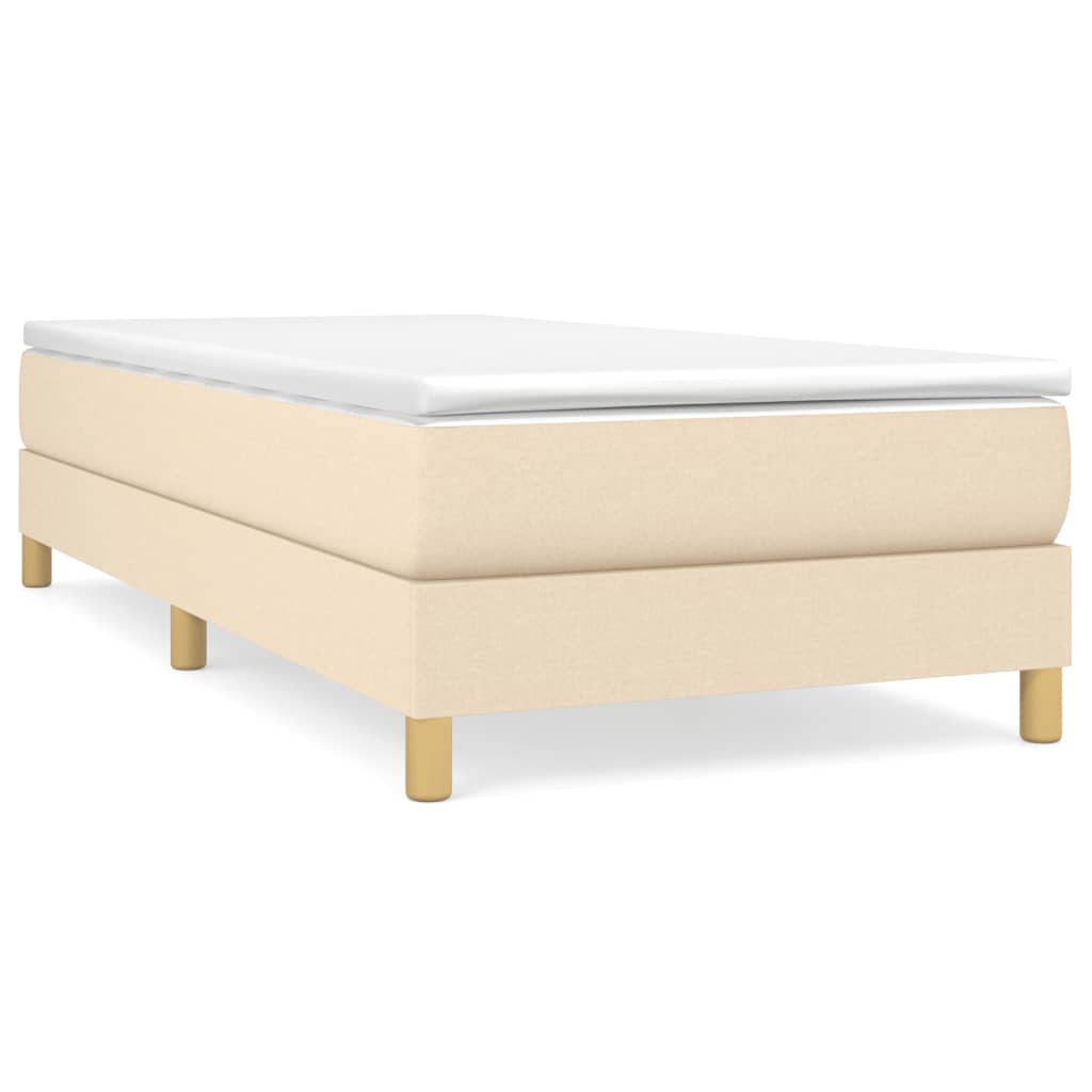 Boxspringbettgestell Creme 90x200 cm Stoff