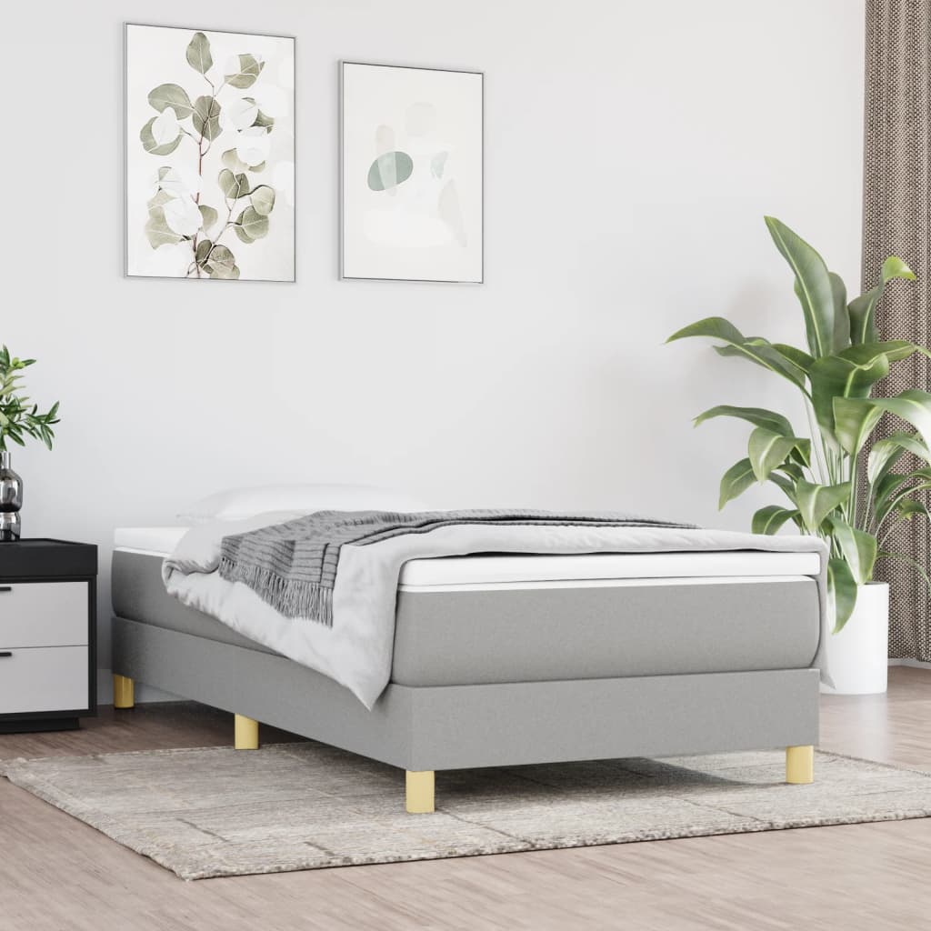 Boxspringbettgestell Hellgrau 100x200 cm Stoff