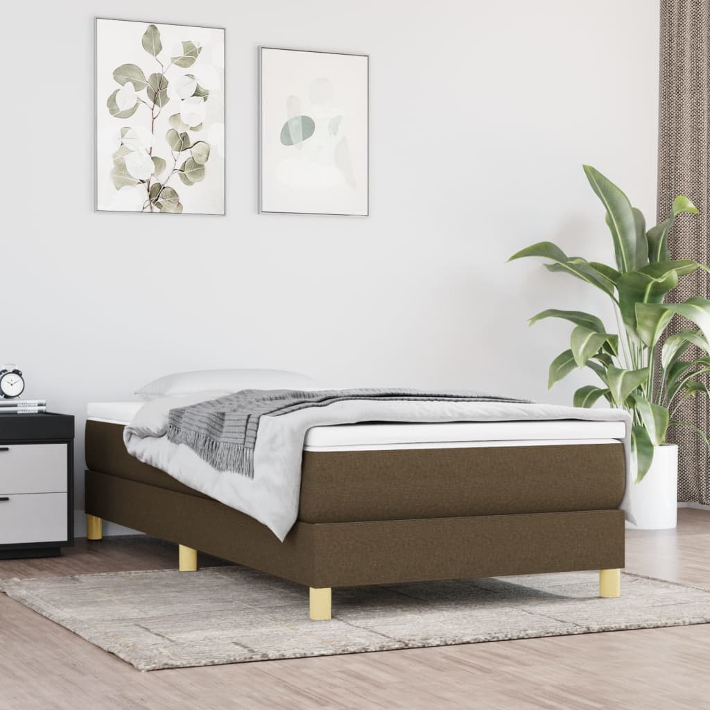 Boxspringbettgestell Dunkelbraun 100x200 cm Stoff