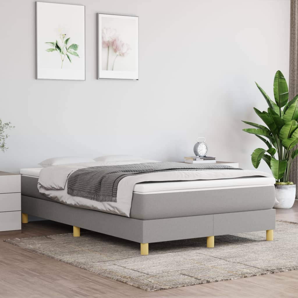 Boxspringbettgestell Hellgrau 120x200 cm Stoff
