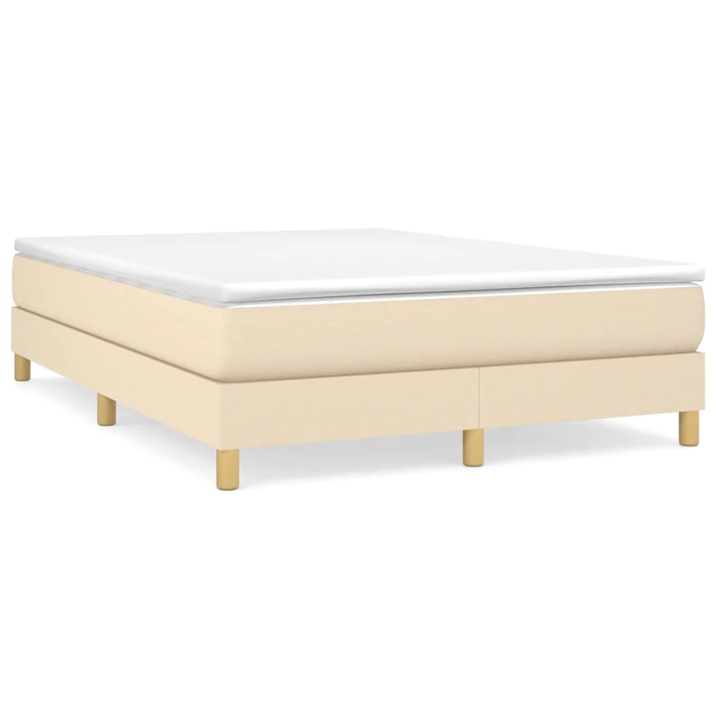 Boxspringbettgestell Creme 140x190 cm Stoff