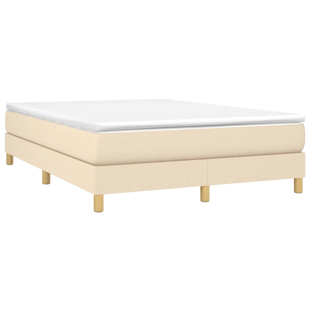 Boxspringbettgestell Creme 140x190 cm Stoff