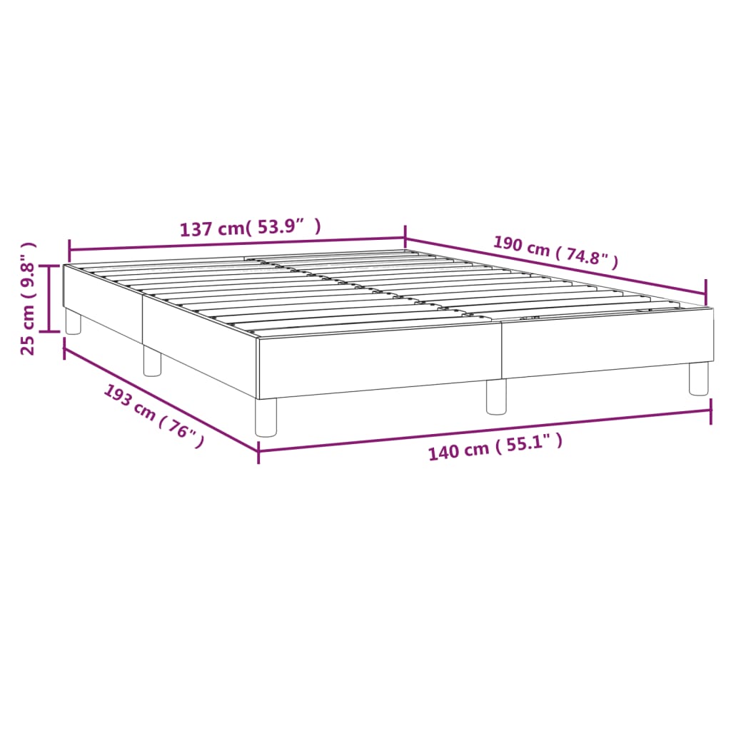 Boxspringbettgestell Creme 140x190 cm Stoff