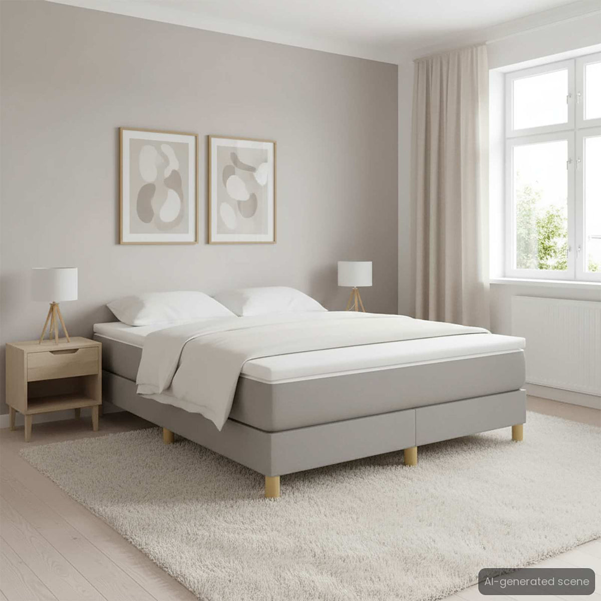 Boxspringbettgestell Hellgrau 140x200 cm Stoff