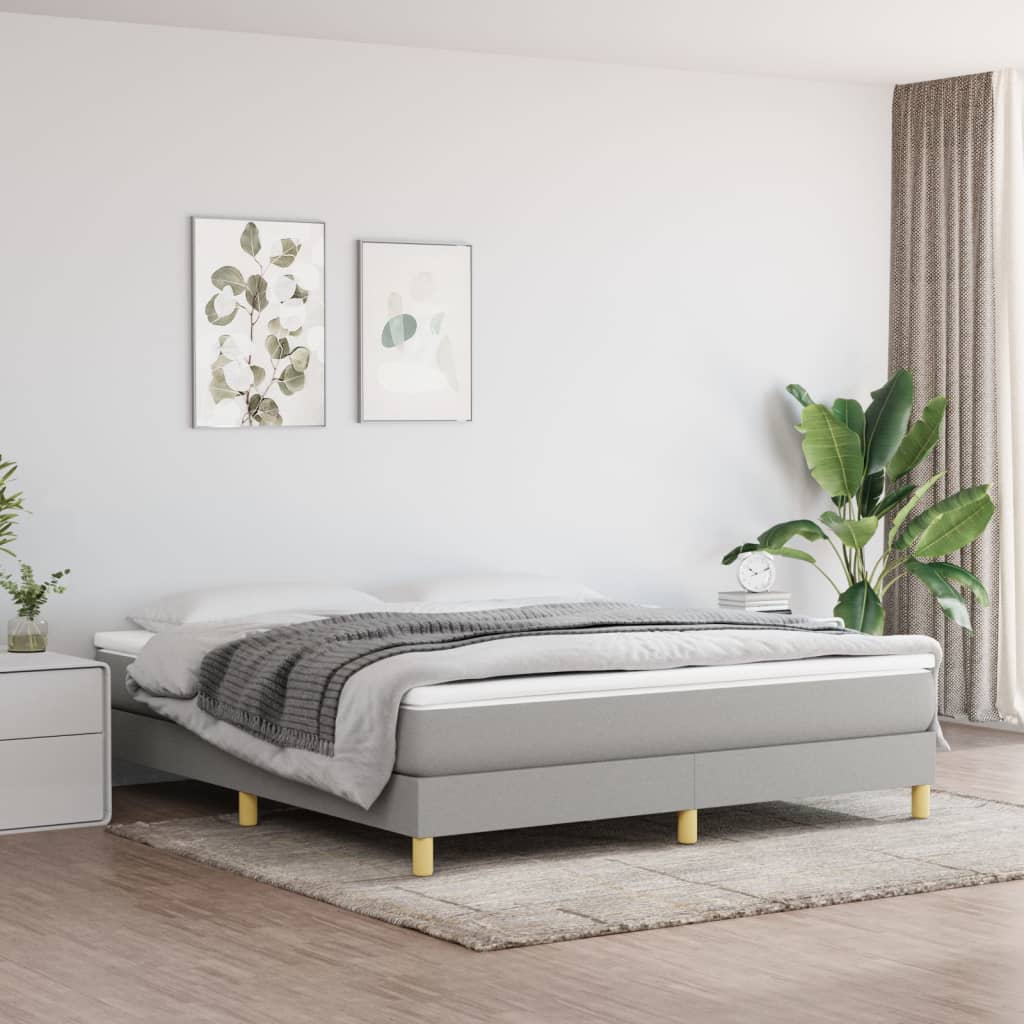 Boxspringbettgestell Hellgrau 160x200 cm Stoff