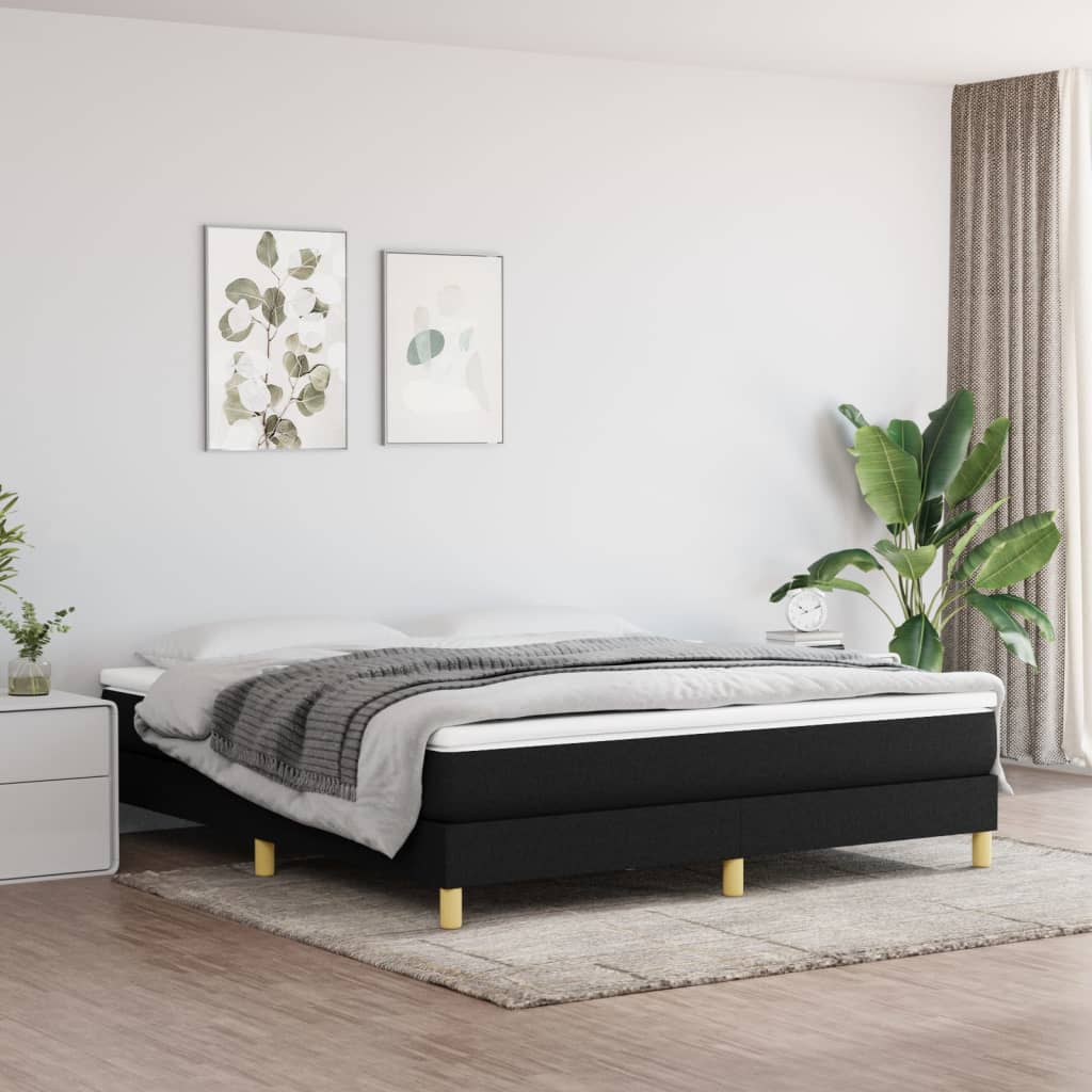 Boxspringbettgestell Schwarz 160x200 cm Stoff