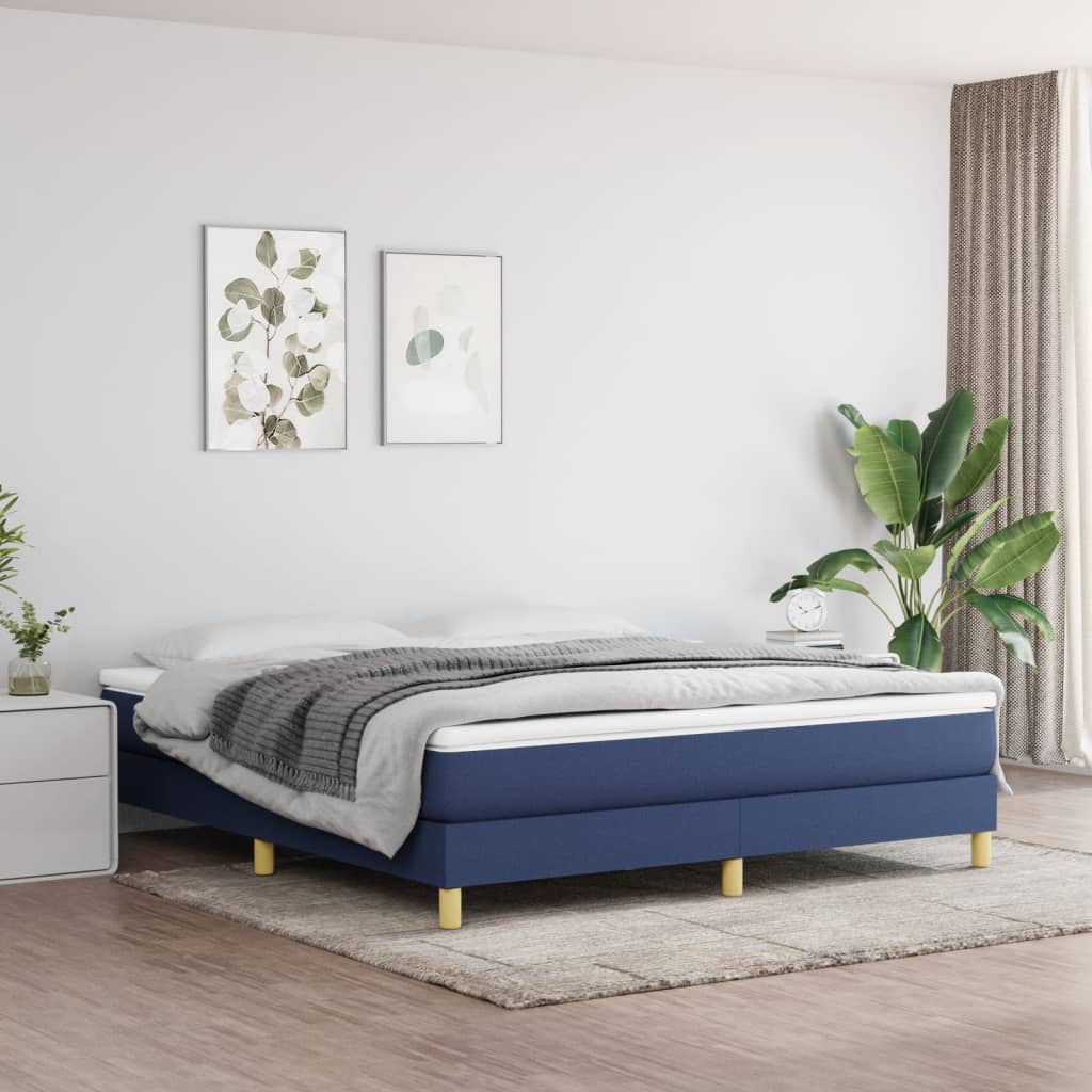 Boxspringbettgestell Blau 160x200 cm Stoff